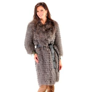 BYTE by TESO®  Finn Raccoon/Organza Blend Fur Coat